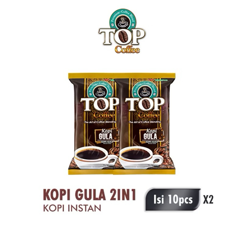 

Top Coffee Kopi Gula 2 In 1 Pack 25 gr isi 10 pcs x2