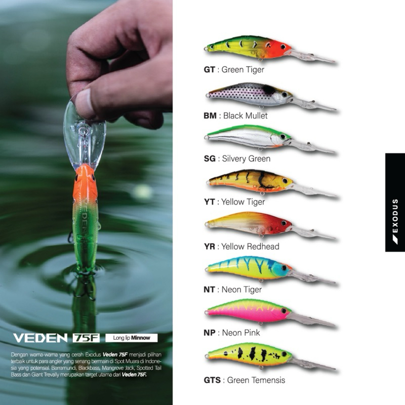 LURE MINNOW EXODUS VEDEN 75F