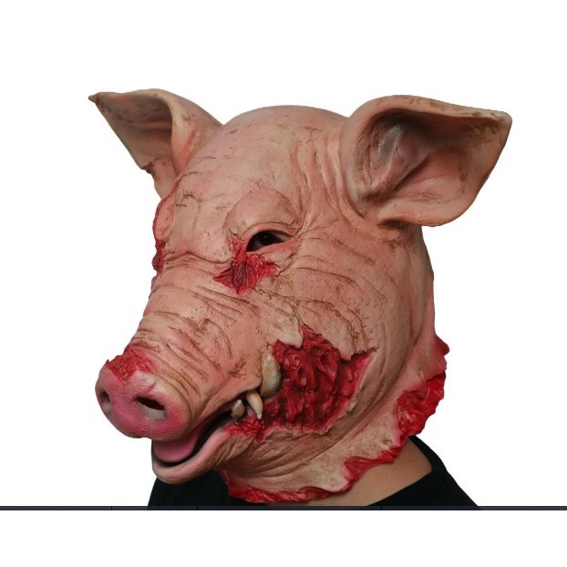 Topeng Cosplay Halloween Topeng lateks Premium Topeng babi berdarah Siap Kirim