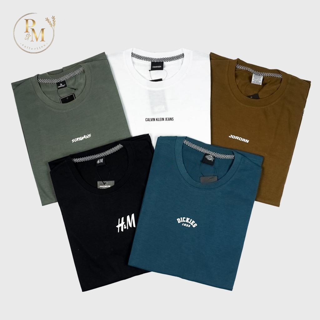 5 pcs 100ribu kaos branded pria dewasa | kaos distro premium | kaos motif simple pria dan wanita | k