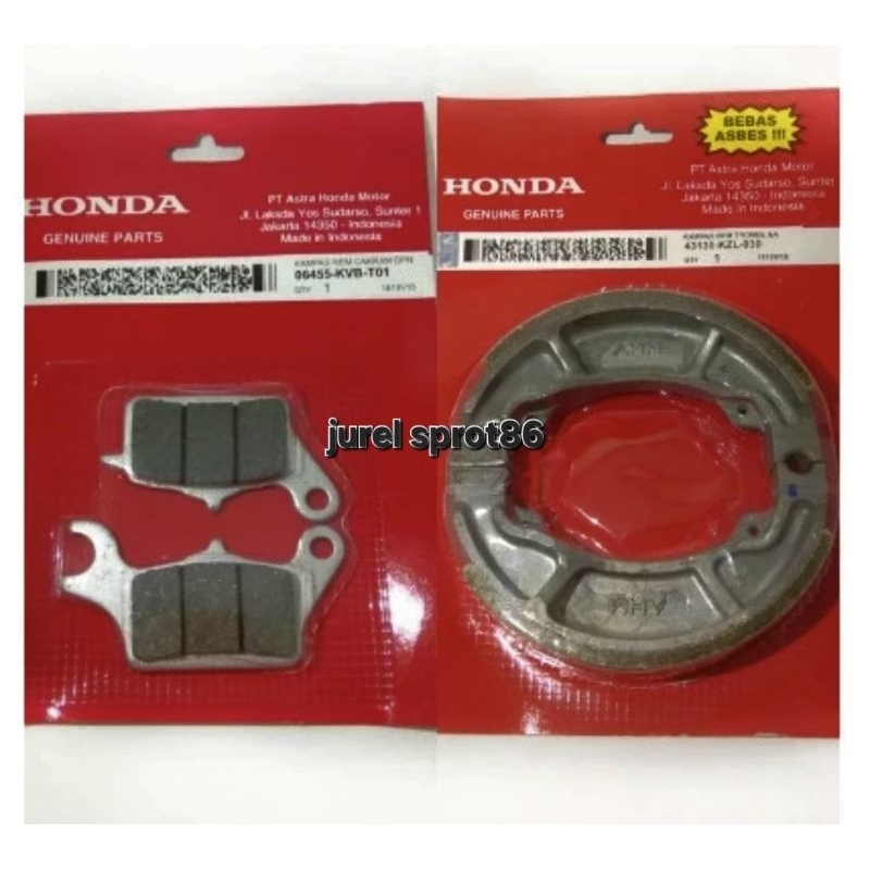 Dispad cakram depan+kampas rem belakang beat fi