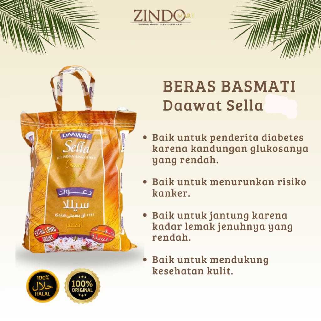 

BERAS BASMATI 1KG KEMASAN REPACK / NASI KEBULI, BIRYANI, KABSAH, MANDHI BERBAGAI MEREK BERAS DAAWAT