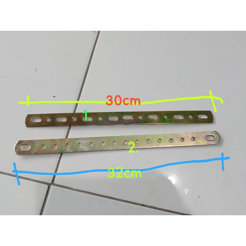 plat besi breket bolong bolong lubang satuan