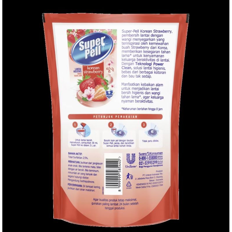 super pell strawberry pembersih lantai