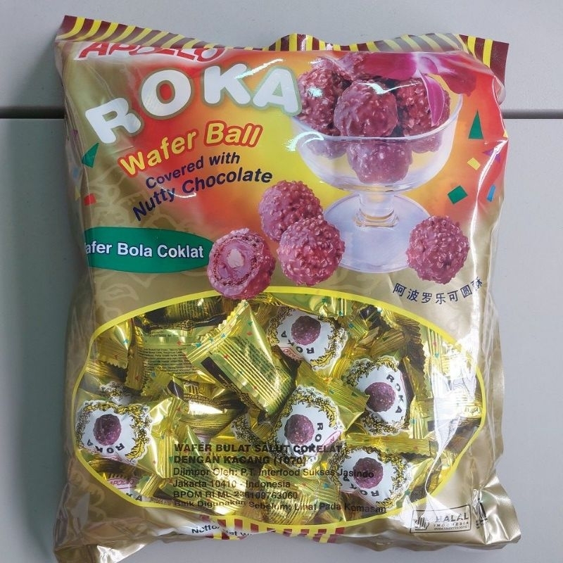 

Apollo Roka wafer ball 300gr / permen coklat roka