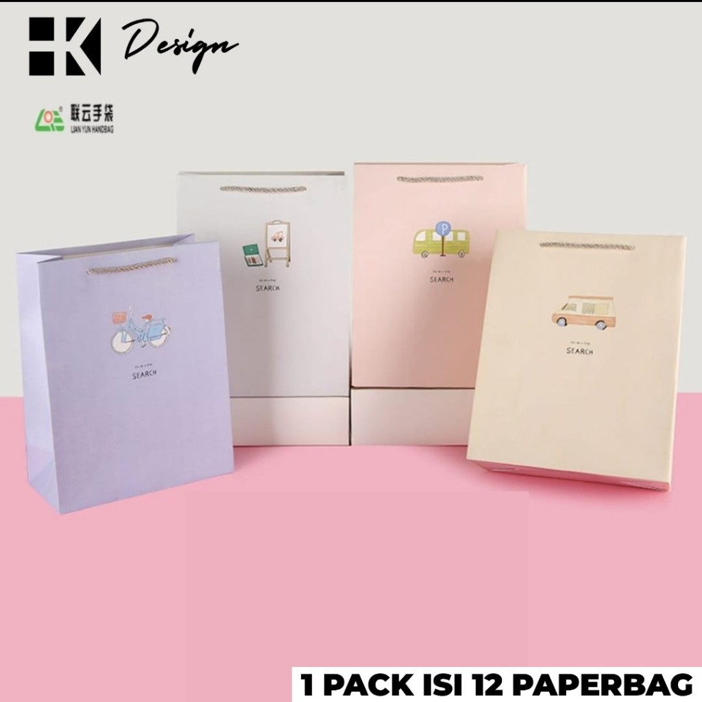 

[SD-398 12 PCS] PAPERBAG MOTIF UKURAN 33X25.5X12.5 TAS KADO ULANG TAHUN GOODIE BAG MOTIF