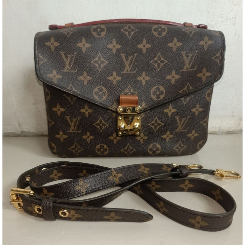 JUAL CEPAT Original LV Metis PEDASS kulit matang laser cut pakai mutiara Size 25 Lengkap Creed Noser