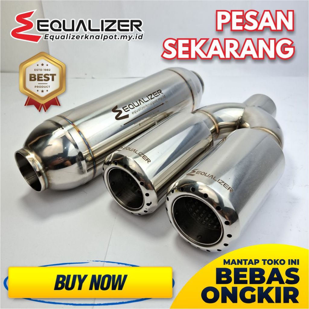 Knalpot Mobil 2 Lubang + Resonator Knalpot Mobil 2 Corong Kapsul Knalpot Racing Mobil 2 Lubang Knalp