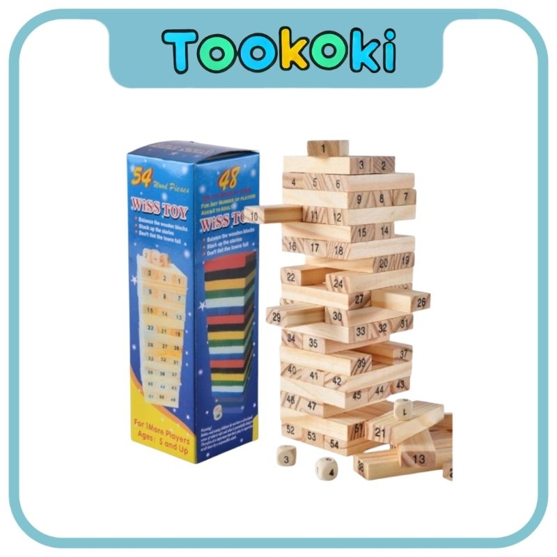 Wooden Stakko Kayu Angka Besar Edukasi Toys Permainan  Balok Susun