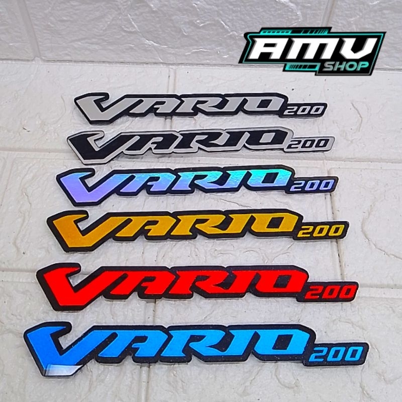 Emblem Honda Vario 200 timbul terbaru emblem Vario 200 timbul stiker Honda Vario 200 timbul stiker V