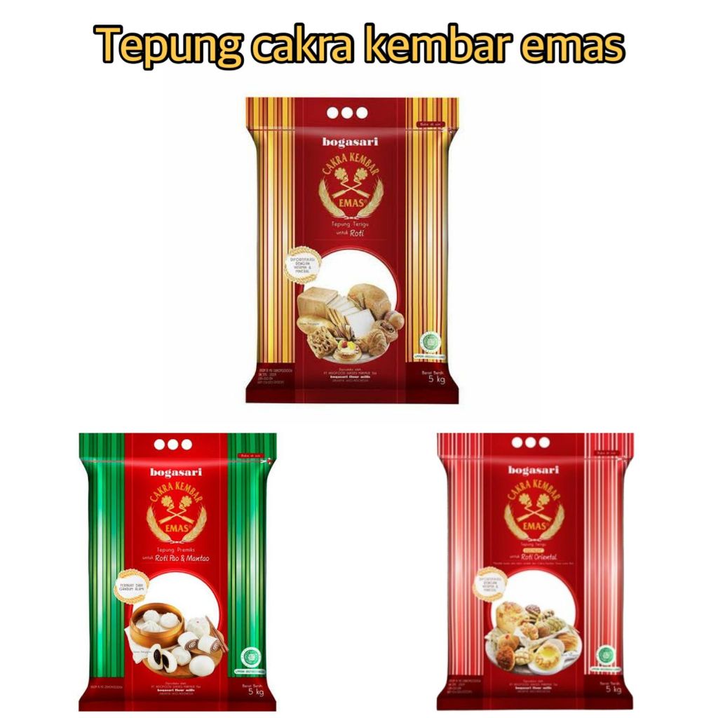 

TERIGU CAKRA KEMBAR EMAS ROTI/ORIENTAL/PAO DAN MANTAO 5KG