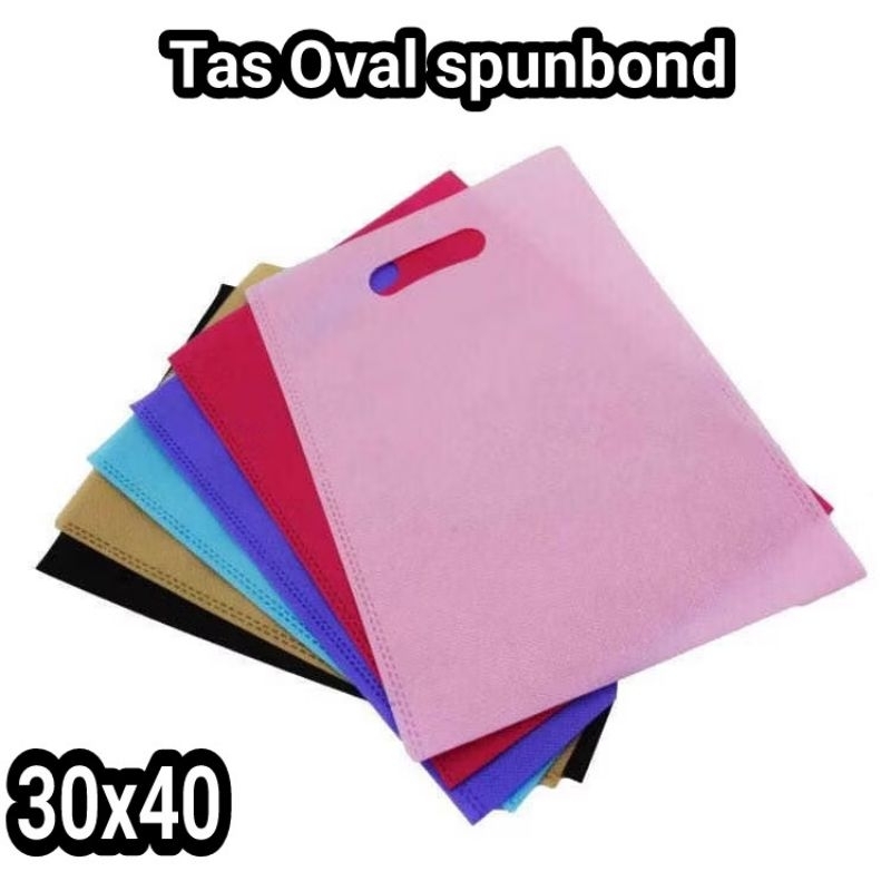 

(1 Kodi) isi (20 Pcs) Tas kain spunbond Model Oval L= 30x40 Tas souvenir