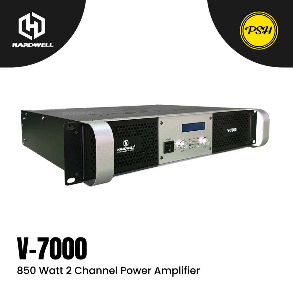 Hardwell V-7000 V7000 Power Amplifier Ampli 2 Channel 800 Watt Stereo Amplifier SpeakOn XLR