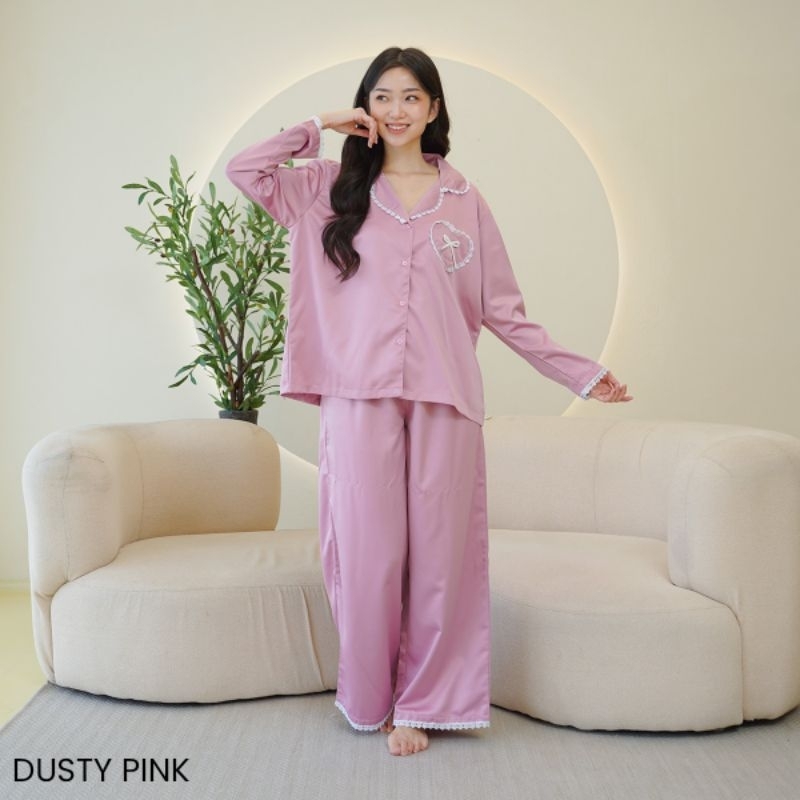 One Set Long Sleeve Able/Setelan Baju Tidur Piyama Premium Wanita/baju tidur lengan panjang/one set 