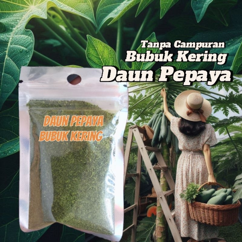 

Daun Pepaya Bubuk Kering. Tanpa Campuran 10gr.