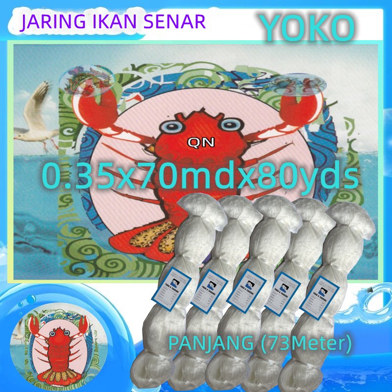 Jaring ikan senar 0.35 70md/80yds yoko UKURAN TINGGAL PILIH Jaring ikan murah jaring nelayan pukat i