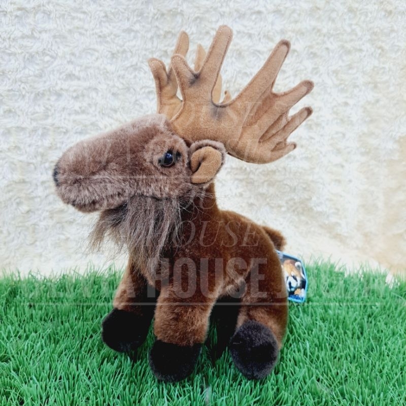 Boneka Rusa Coklat Tua Boneka Rusa Tanduk Boneka Cute