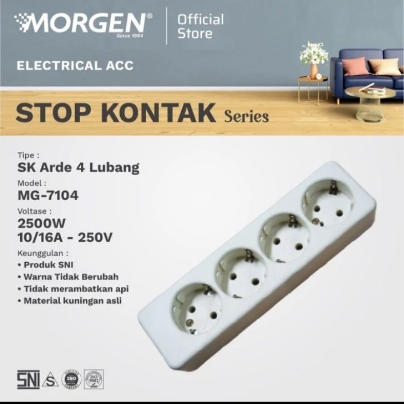 MORGEN STOP KONTAK 4 LUBANG ARDE MG-7104