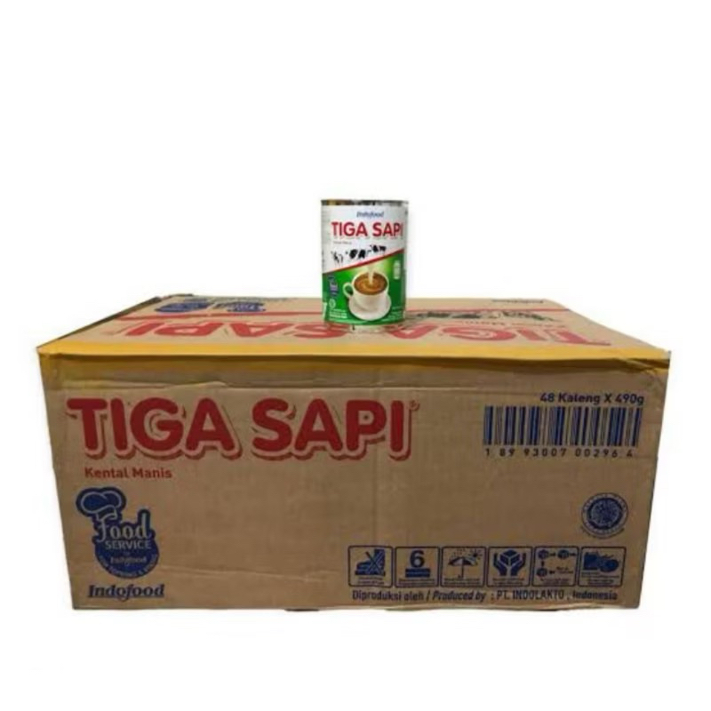 

Tiga sapi susu kental manis 490g isi 48 kaleng Dus / Tiga Sapi SKM 490g Dus / Susu 3 Sapi 490g isi 48 Dus GOJEK/GRAB only
