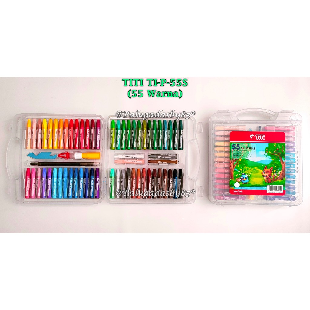 

(1 Set Isi 55 Warna) GROSIR Crayon TITI TI-P-55S 55 Warna / Titi Oil Pastel Crayon 55 Colors