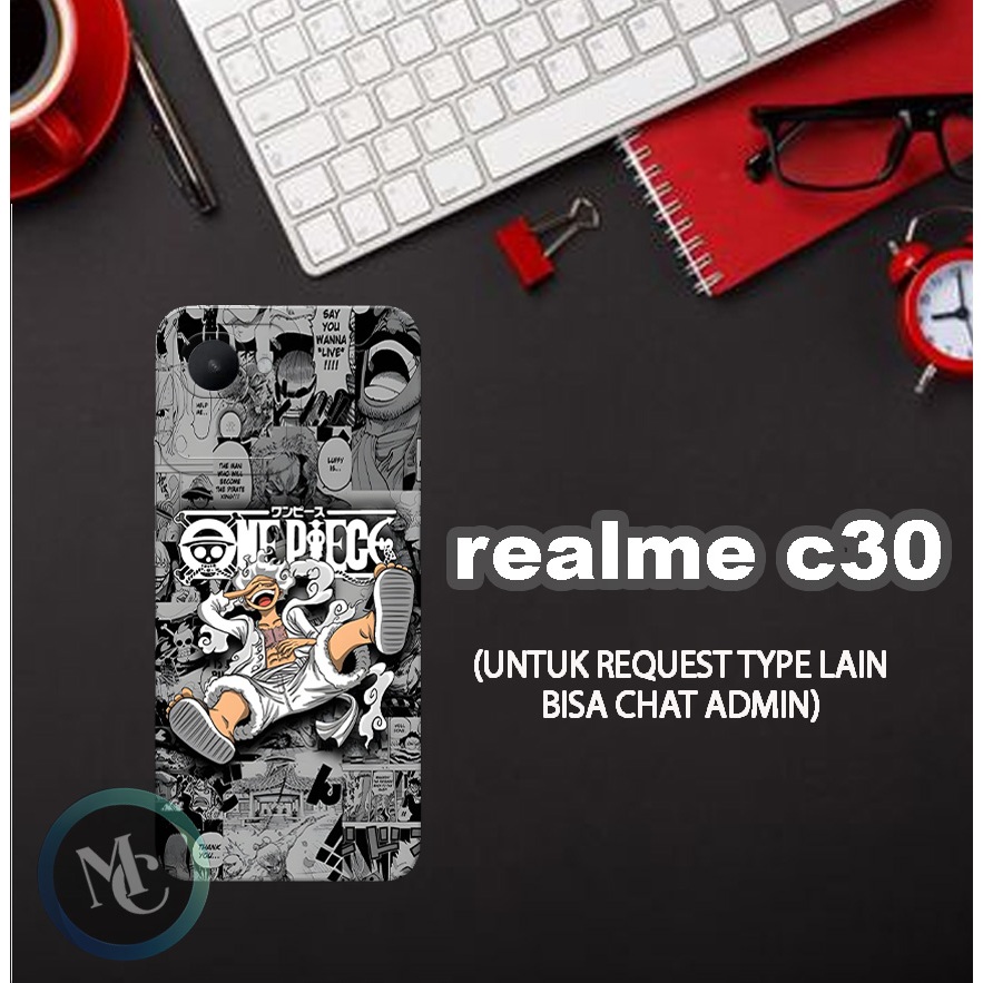 CC3/ Softcase karet lentur untuk realme c30/Motif karakter anime one piece/case realme c30/kesing re