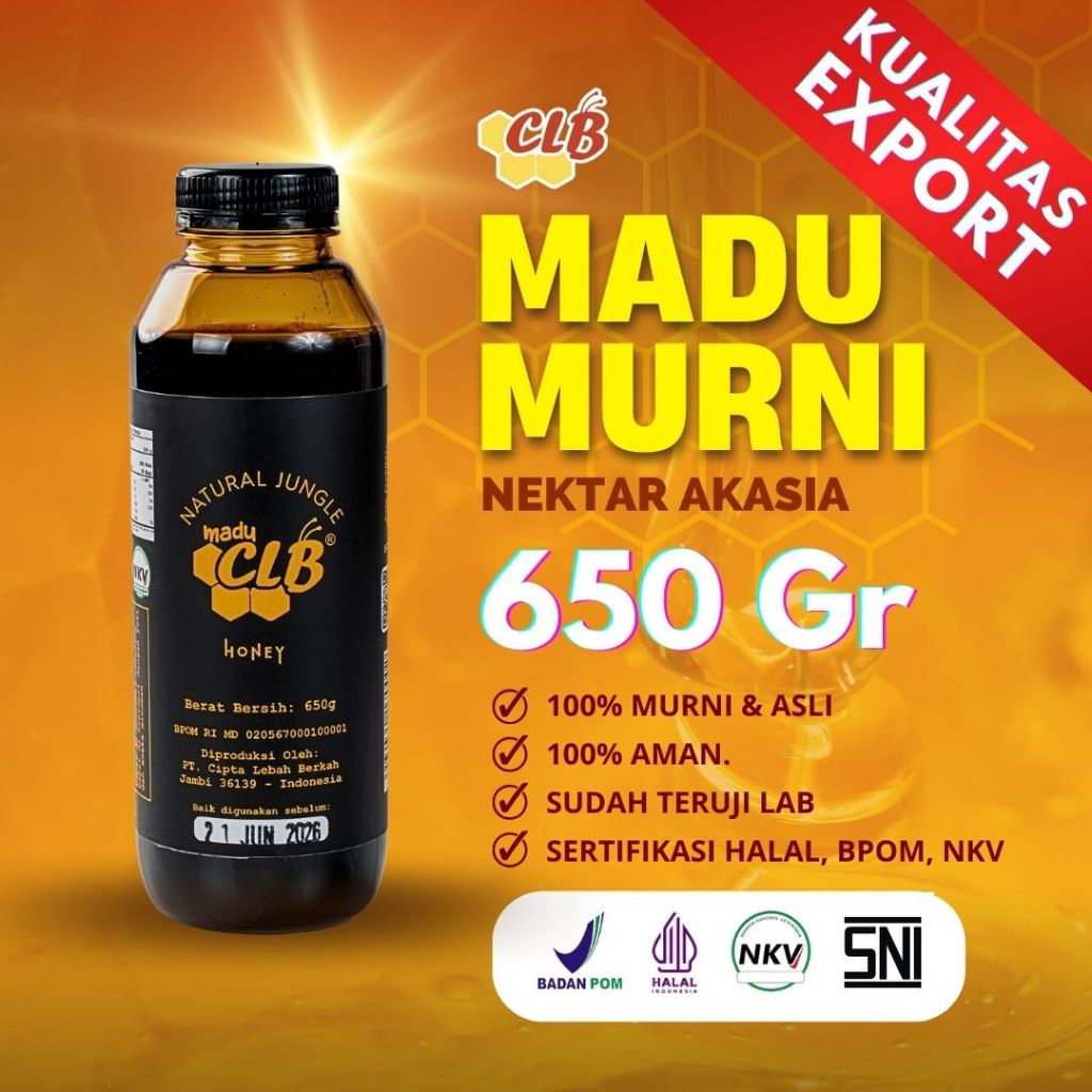 

Madu Asli Murni AKASIA Premium Original 650gr - 100% Alami / CLB Pure Natural Honey