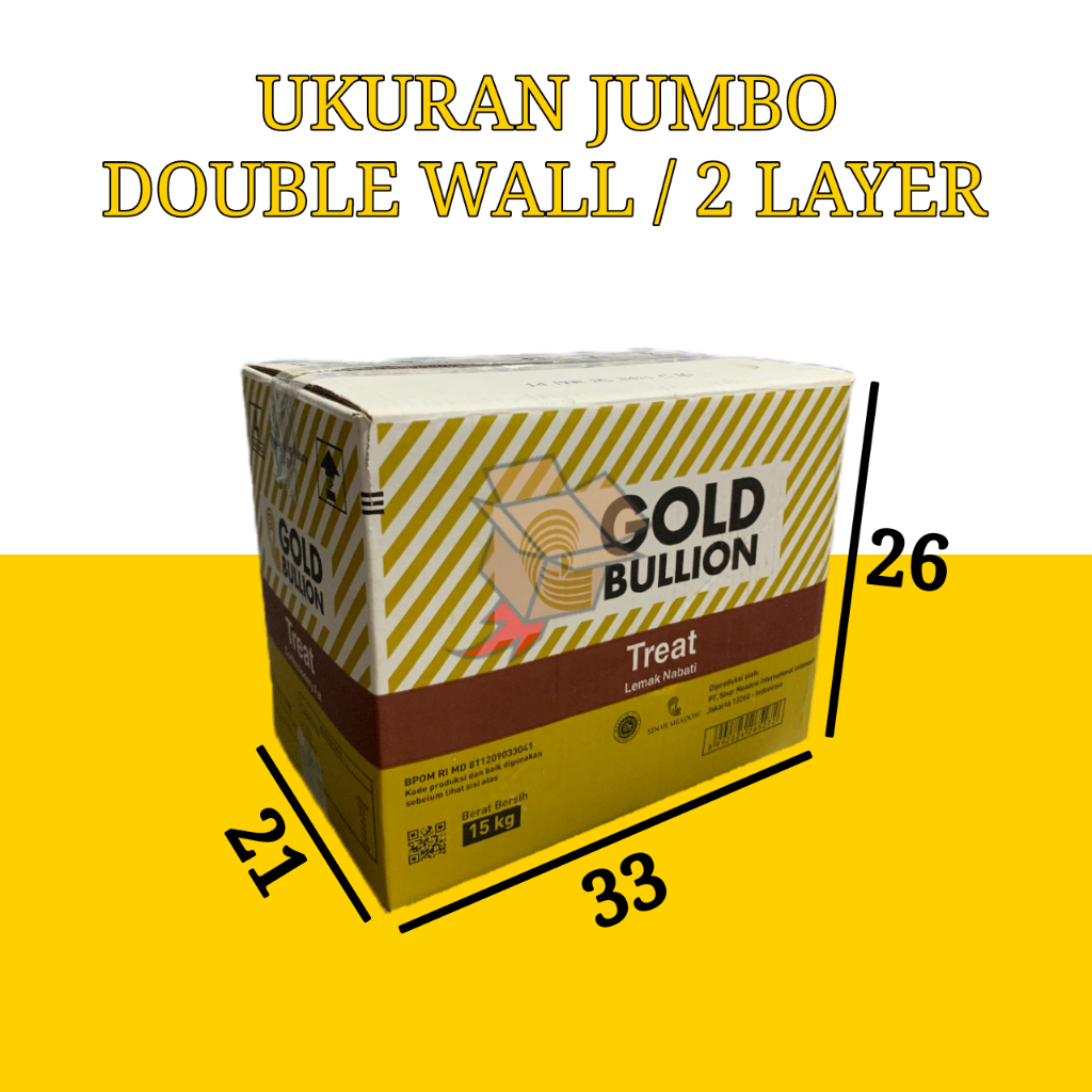 Kardus Bekas Besar Jumbo Tebal 2 Layer Double Wall Pindahan Packing Tambahan 33x21x26