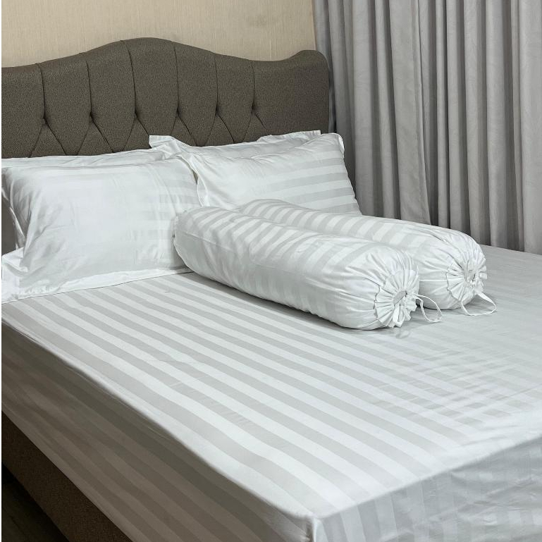 Sprei Hotel Sprei Dolby TC 300 Import Motif Salur 100x200 120x200 160x200 180x200