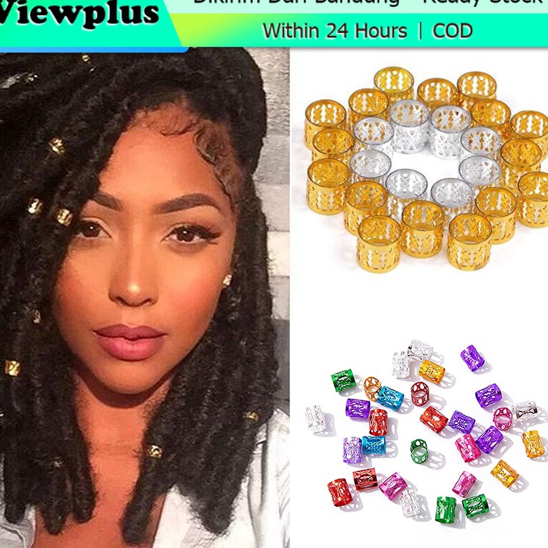 KF7 1PCS Cincin Klip Cuff ManikManik Kepang Rambut Gimbal Dapat Disesuaikan Gimbal Rambut Hair Braid