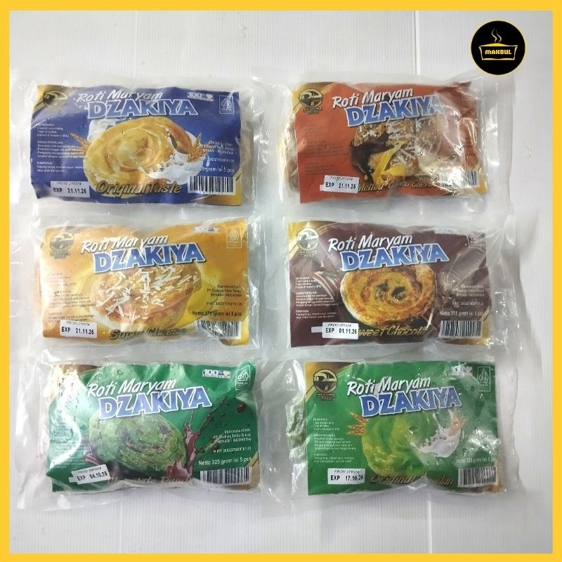 

Dzakiya Roti Maryam isi 5 Original, Coklat, Keju, Coklat Keju, Pandan