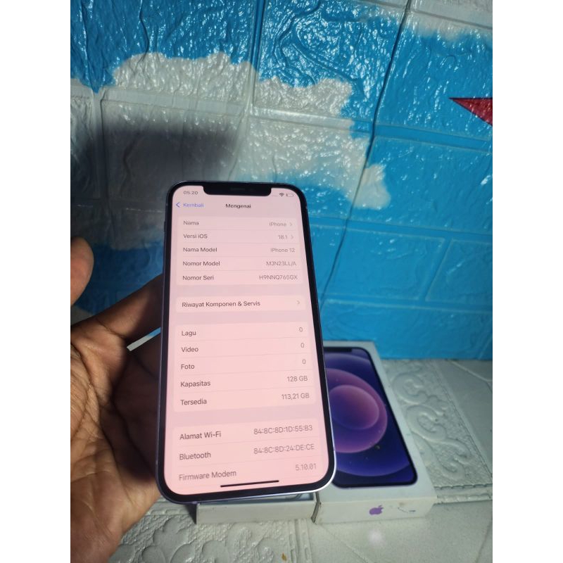 IPHONE 12 128GB ORIGINAL MULUS ALL PROVIDER FULLSHET
