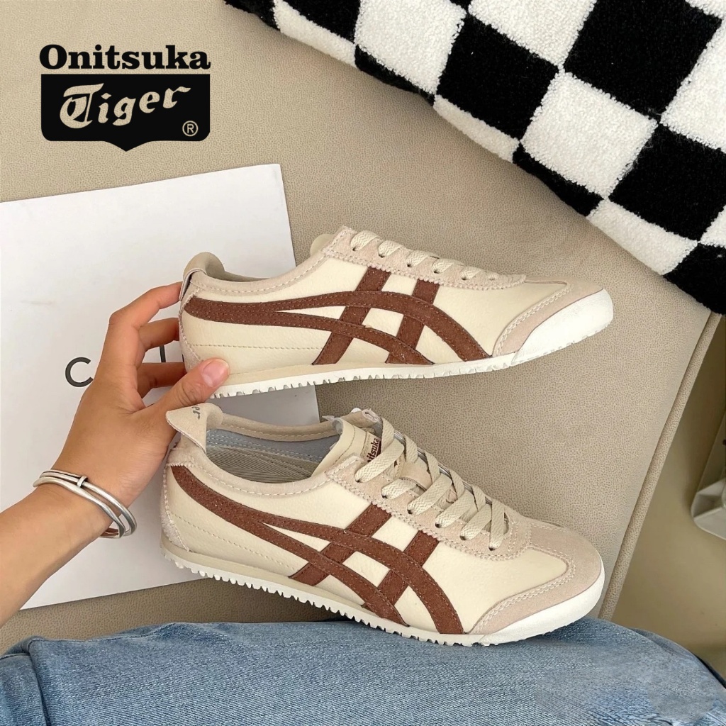 Onitsuka Tiger MEXICO 66 Lifestyle Nyaman Bahan kulit Unisex Pria dan Wanita