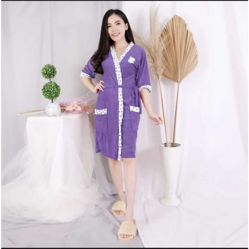 Kimono handuk dewasa L / Jubah mandi / kimono murah lembut / handuk mandi kimono