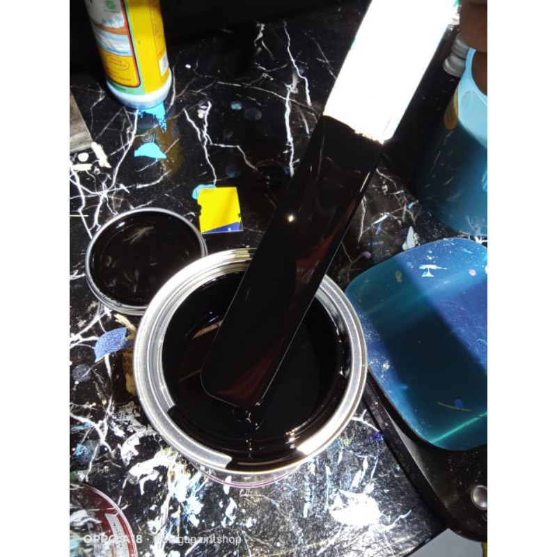 cat motor dan mobil warna ultra black hitam pekat pu