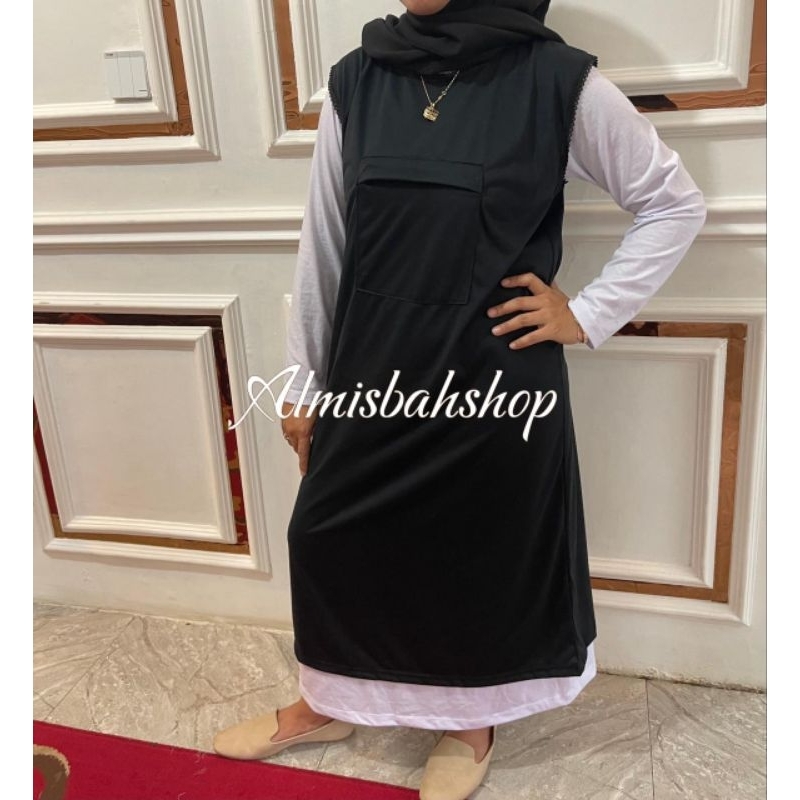 SINGLET GAMIS DALAMAN INNER UMRAH WANITA KANTONG DEPAN PERLENGKAPAN UMRAH HAJI WANITA