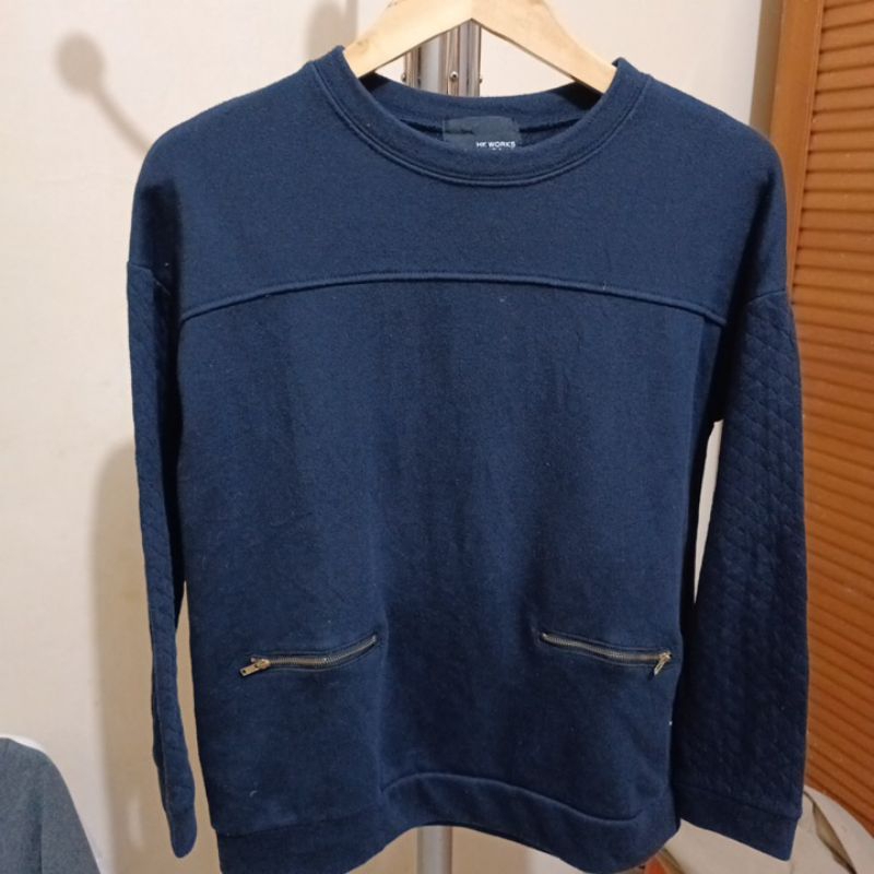 Crewneck Lengan Panjang Biru HK Works London