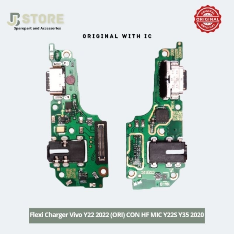 Papan Cas Fleksibel Charger Konektor Cas Vivo Y22 2022 Y22S Y35 2020 Y35 4G Original With IC
