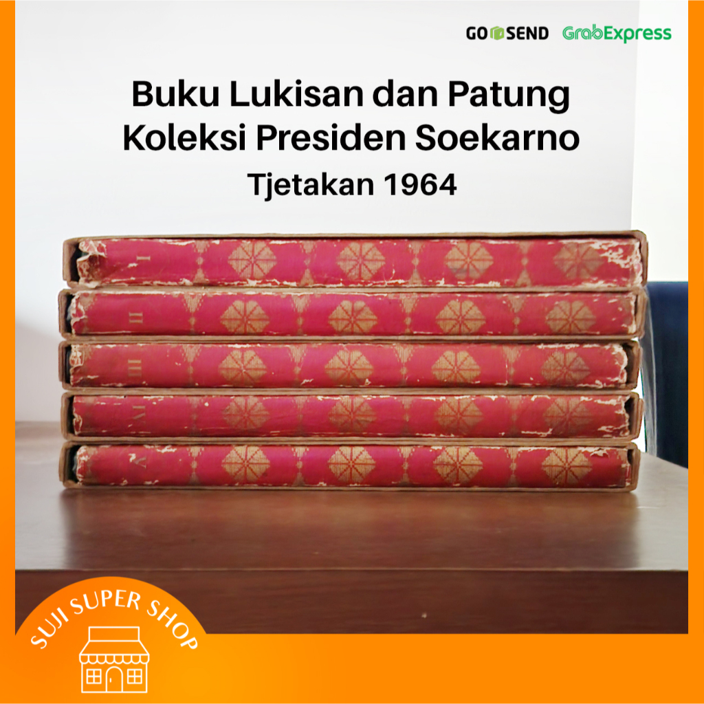Buku Lukisan dan Patung Koleksi Presiden Soekarno 1 Set 5 Buku Original Tjetakan 1964
