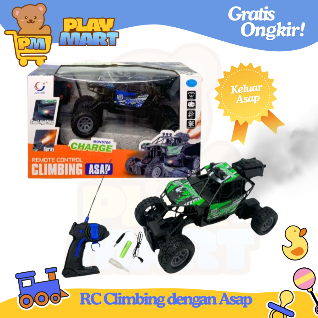 Mainan Anak RC Climber Asap Ban Besar 1 Set Remote Control