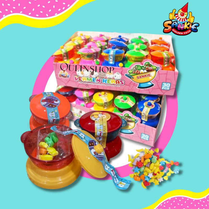 

Janjanan Anak Sankie Permen Beraneka Rasa Dalam Mainan Bentuk Panci Masakan Hot Pot 1Box isi 30 Pcs