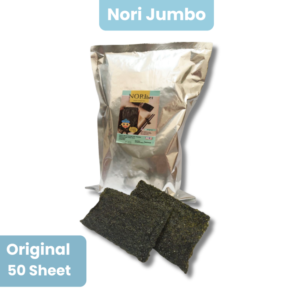 

Ay00! PAKET JUMBO ORIGINAL!! N50 Lembar/Sheet - Noribet Big Sheet Rumput Laut Seaweed