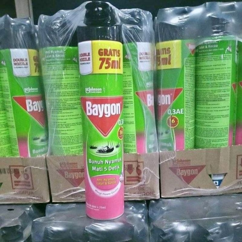 1 Karton Baygon 600 + 75 Pembunuh Nyamuk isi 12 Botol