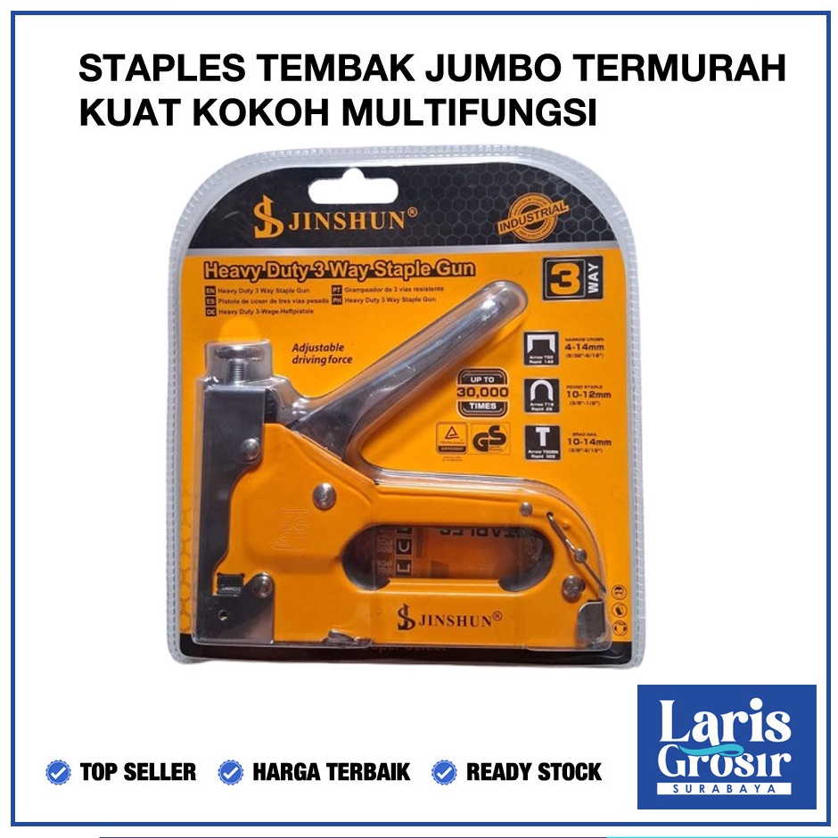 

Produk Pilihan Staple Gun Tembak 3 in 1 Way JINSHUN Jok Hekter Staples Steples KUAT KOKOH
