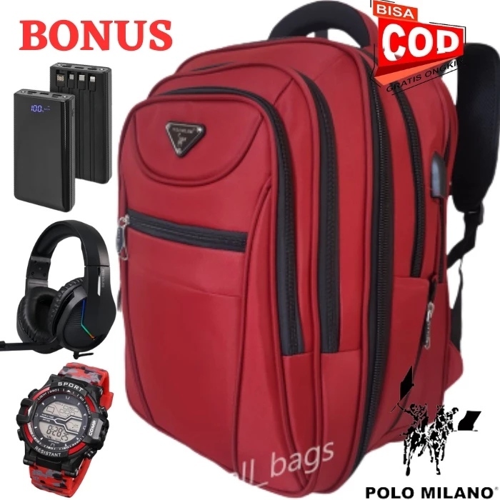 PROMO RANSEL POLO MILANO Import ORIGINAL 100% TAS SEKOLAH BackPack SMP SMA TERMURAH