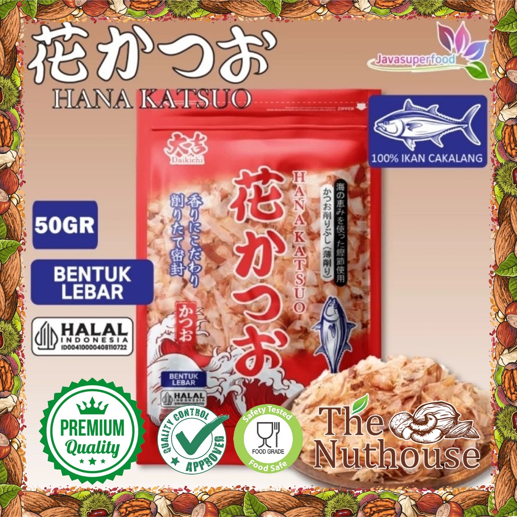 

DAIKICHI HANA KATSUOBUSHI 50gr / KATSUOBUSHI / IKAN CAKALANG / BONITO FLAKES / TABURAN TAKOYAKI / SERUTAN IKAN CAKALANG [HALAL]