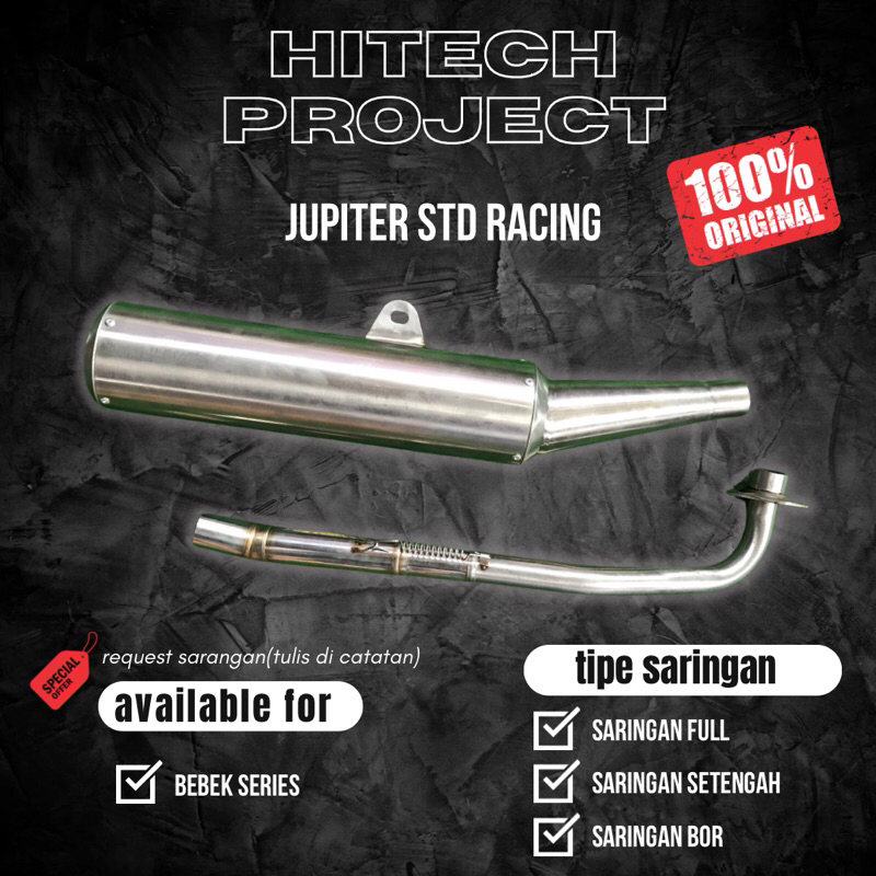knalpot racing jupiter full stainles suara ngebas,knalpot standart racing bobok jupiter z full stain