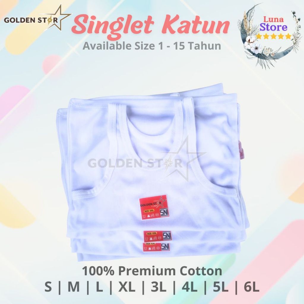 RB 12 PCS Singlet Anak Kaos Dalem Anak Usia 0-16 Tahun Kaos Kutang Anak Cewek dan Cowok Singlet Anak