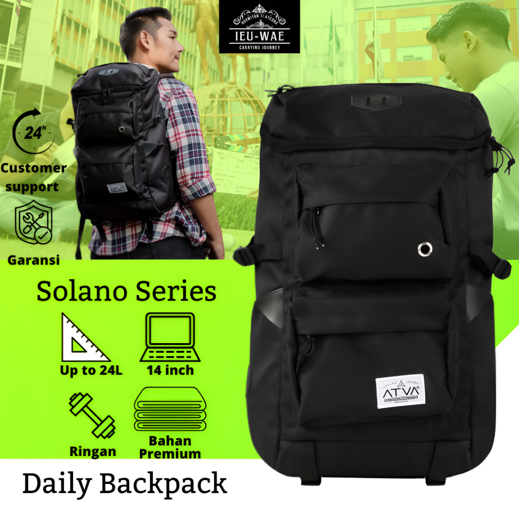 Tas Ransel Gendong Daily Backpack Laptop 14 Inch Original Premium Branded Pria Wanita Anti Air Water