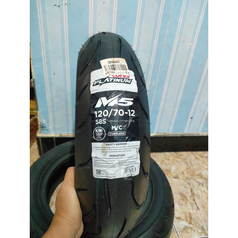 BAN RING 12 UKURAN 130/70 CORSA PLATINUM M5 TUBLES
