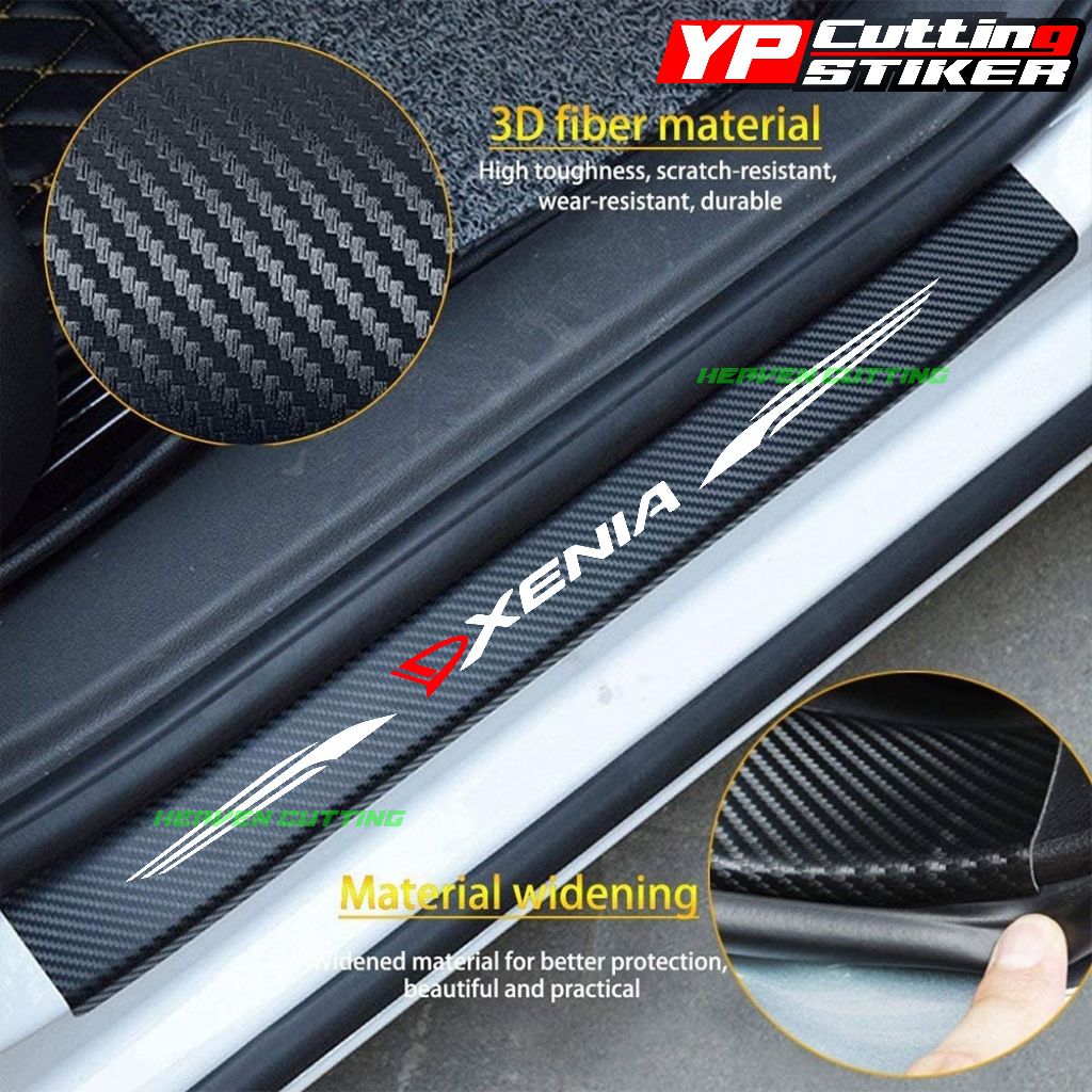 stiker sillplate karbon 3D stiker pelindung pijakan pintu mobil xenia stiker mobil xenia